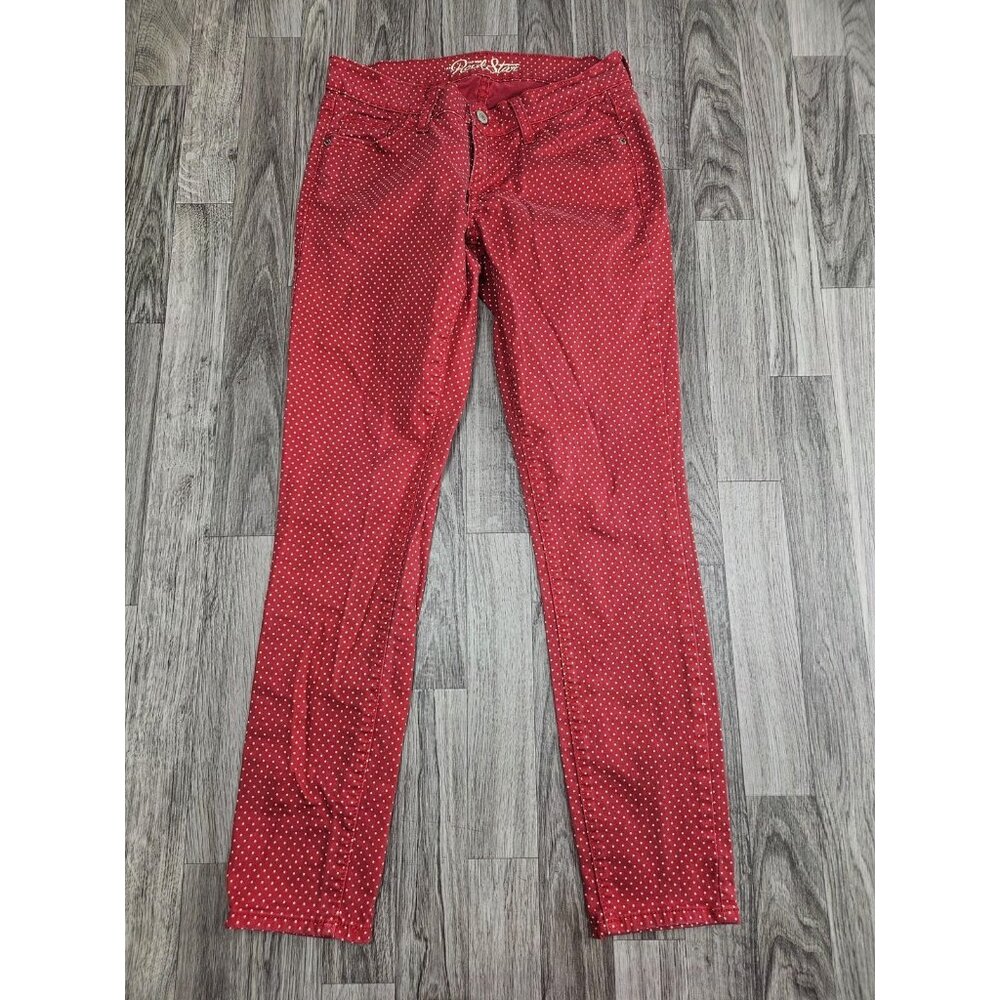 (3/$35)‎ Old Navy Rockstar Pants Womens 8 Red Polka Dot Skinny Stretch Jeans